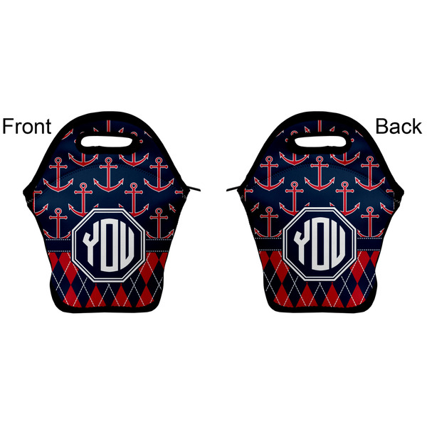 Anchors & Argyle Lunch Bag - Front and Back