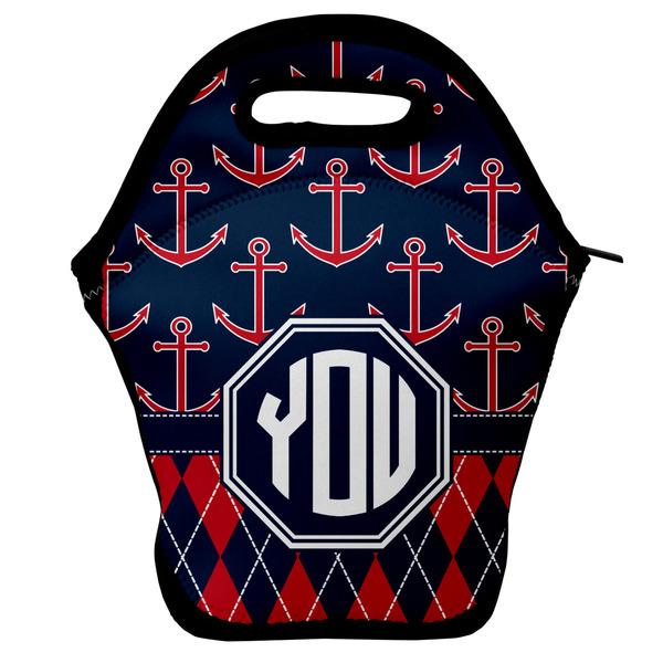 Custom Anchors & Argyle Lunch Bag w/ Monogram