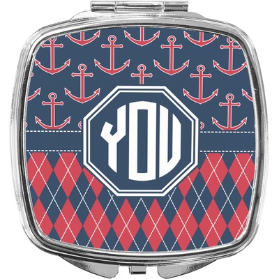 Anchors & Argyle Compact Makeup Mirror (Personalized)