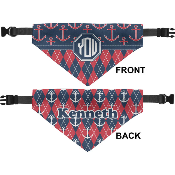 Anchors & Argyle Medium Dog Bandana Approval