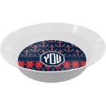 Anchors & Argyle Melamine Bowl - 12 oz (Personalized)