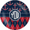 Anchors & Argyle Melamine Salad Plate - 8" (Personalized)