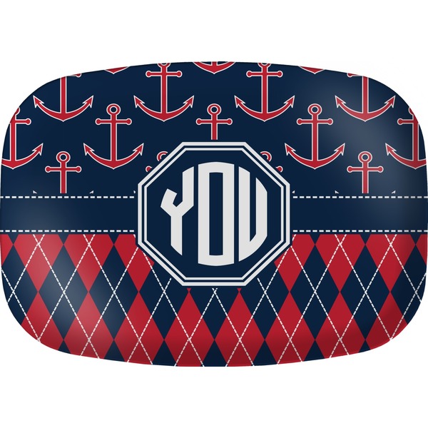 Custom Anchors & Argyle Melamine Platter (Personalized)