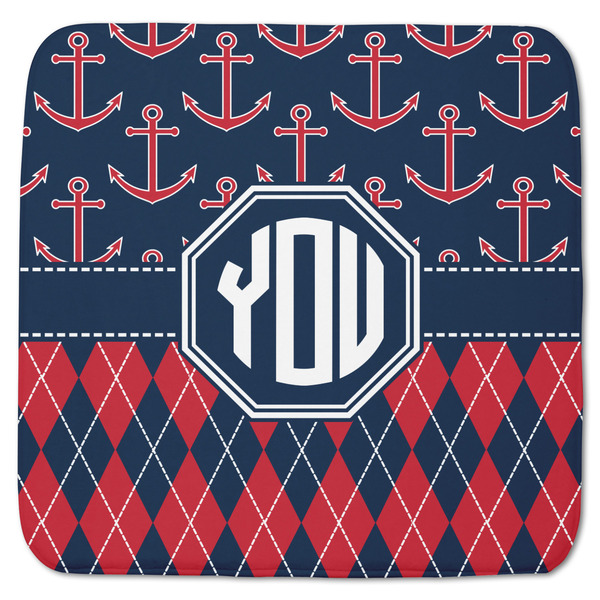 Custom Anchors & Argyle Memory Foam Bath Mat - 48"x48" (Personalized)
