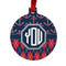 Anchors & Argyle Metal Ball Ornament - Front
