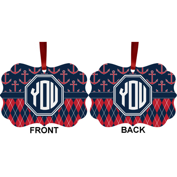 Anchors & Argyle Metal Benilux Ornament - Front and Back (APPROVAL)