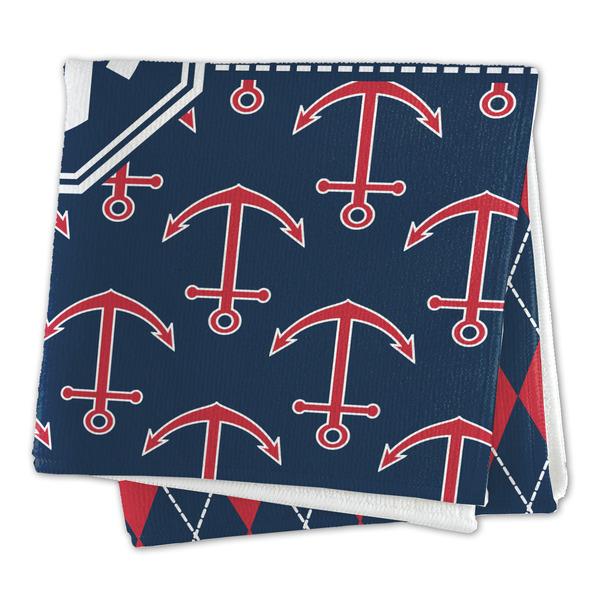 Anchors & Argyle Microfiber Dish Rag - FOLDED (square)