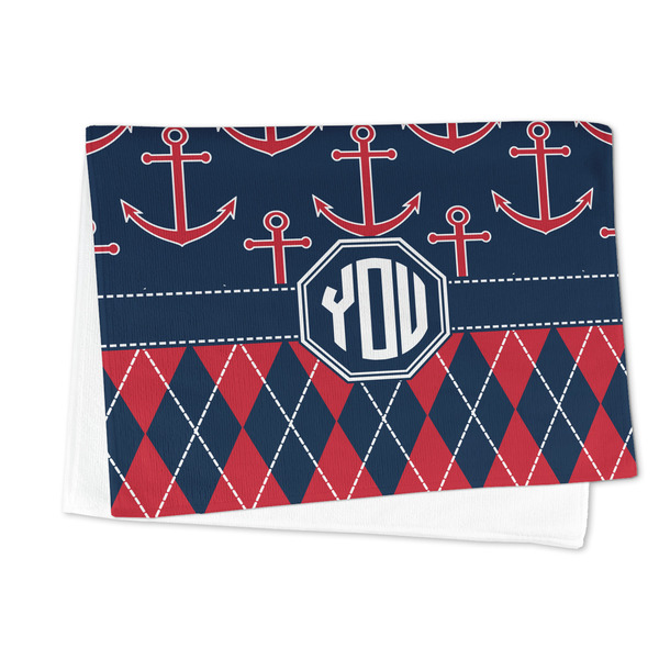 Anchors & Argyle Microfiber Dish Towel - FOLDED HALF