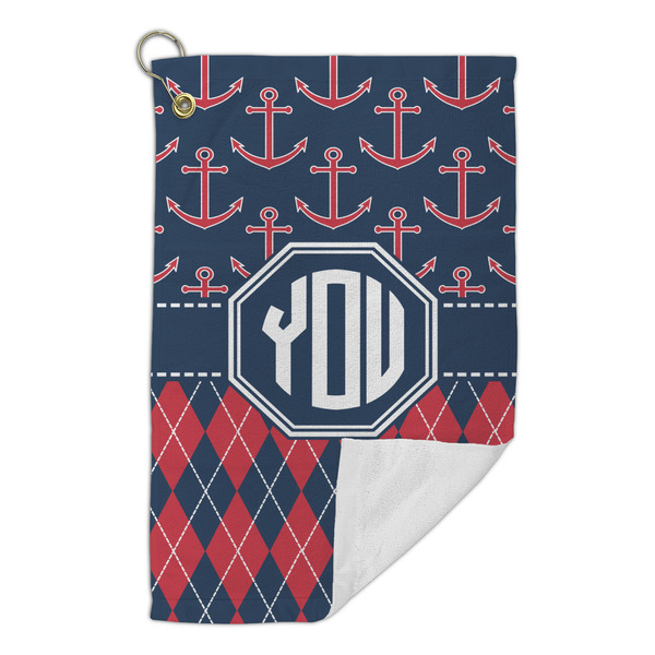 Anchors & Argyle Microfiber Golf Towels Small - FRONT FOLDED