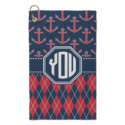 Anchors & Argyle Microfiber Golf Towel - Small (Personalized)