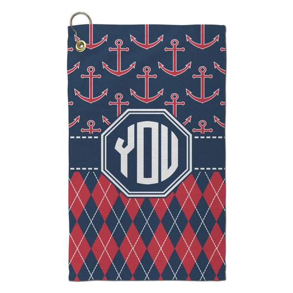 Custom Anchors & Argyle Microfiber Golf Towel - Small (Personalized)