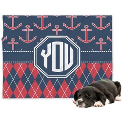 Anchors & Argyle Dog Blanket - Large (Personalized)