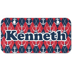 Anchors & Argyle Mini/Bicycle License Plate (2 Holes) (Personalized)