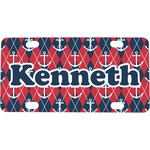Anchors & Argyle Mini/Bicycle License Plate (Personalized)