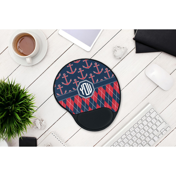 Anchors & Argyle Mouse Pad with Wrist Rest - LIFESYTLE 1
