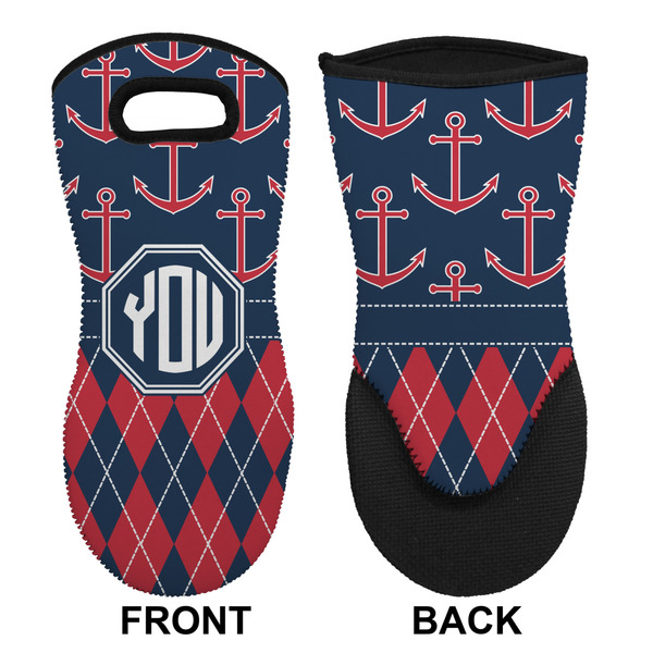 Anchors & Argyle Neoprene Oven Mitt (Front & Back)