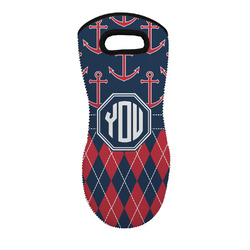 Anchors & Argyle Neoprene Oven Mitt w/ Monograms
