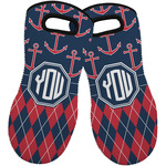 Anchors & Argyle Neoprene Oven Mitts - Set of 2 w/ Monogram