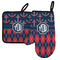 Anchors & Argyle Left Oven Mitt & Pot Holder Set w/ Monogram