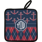 Anchors & Argyle Pot Holder w/ Monogram