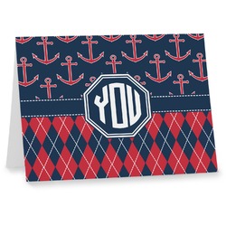Anchors & Argyle Note cards (Personalized)