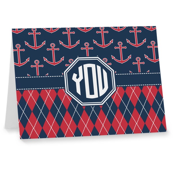 Custom Anchors & Argyle Note cards (Personalized)