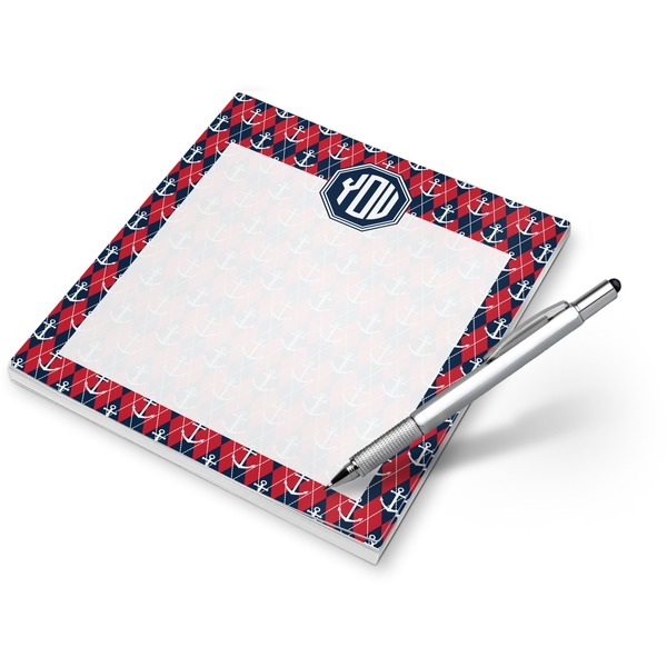 Custom Anchors & Argyle Notepad (Personalized)