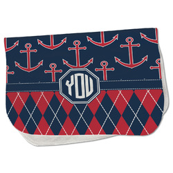 Anchors & Argyle Burp Cloth - Fleece w/ Monogram