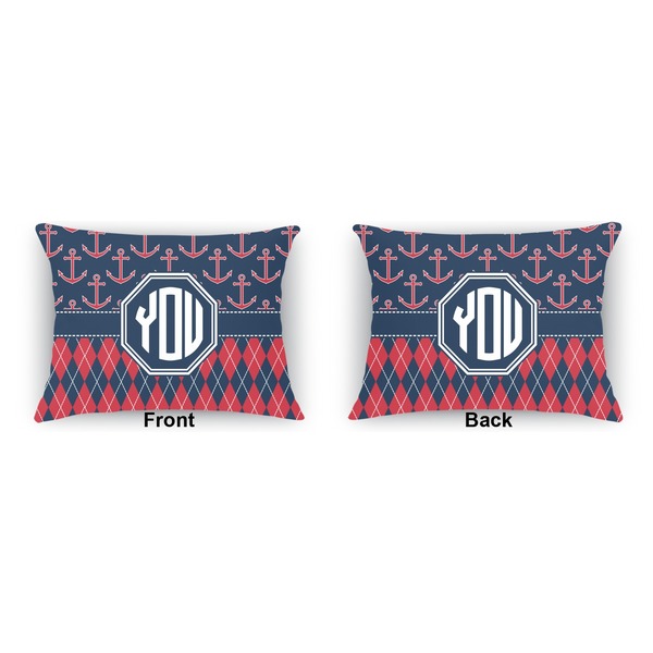 Anchors & Argyle  Outdoor Rectangular Throw Pillow (Front and Back)