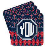 Anchors & Argyle Paper Coasters w/ Monograms