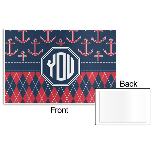 Anchors & Argyle Disposable Paper Placemat - Front & Back