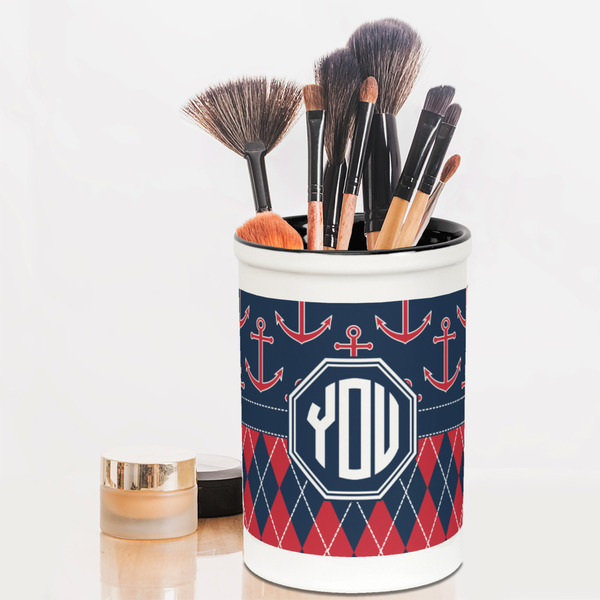 Anchors & Argyle Pencil Holder - LIFESTYLE makeup