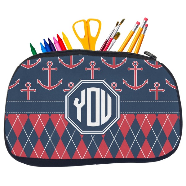 Anchors & Argyle Pencil / School Supplies Bags - Medium