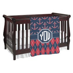 Anchors & Argyle Baby Blanket (Single Sided) (Personalized)