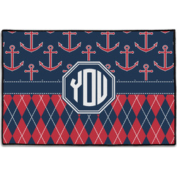 Anchors & Argyle Door Mat - 36"x24" (Personalized)