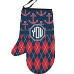 Anchors & Argyle Left Oven Mitt (Personalized)