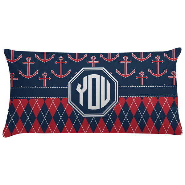 Custom Anchors & Argyle Pillow Case - King (Personalized)