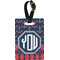 Anchors & Argyle Plastic Luggage Tag - Rectangular w/ Monogram