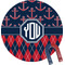 Anchors & Argyle Round Fridge Magnet (Personalized)
