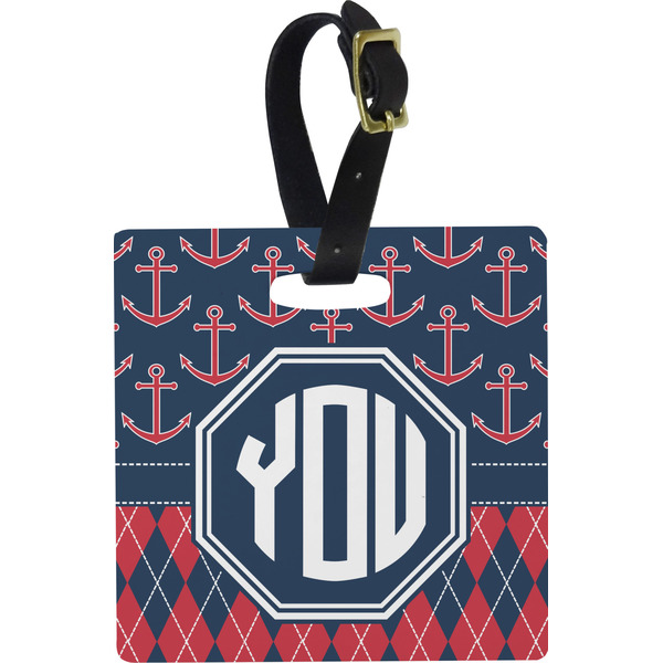 Anchors & Argyle Personalized Square Luggage Tag