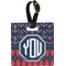 Anchors & Argyle Plastic Luggage Tag - Square w/ Monogram