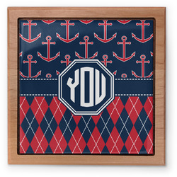 Anchors & Argyle Pet Urn w/ Monogram