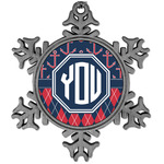 Anchors & Argyle Vintage Snowflake Ornament (Personalized)