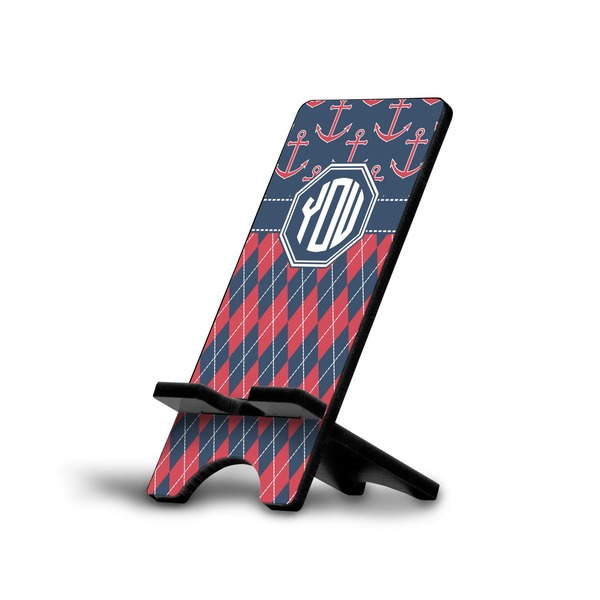 Custom Anchors & Argyle Cell Phone Stand (Small) (Personalized)