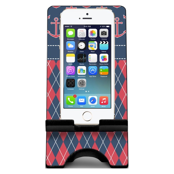 Anchors & Argyle Phone Stand w/ Phone