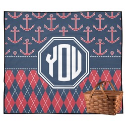 Anchors & Argyle Outdoor Picnic Blanket (Personalized)