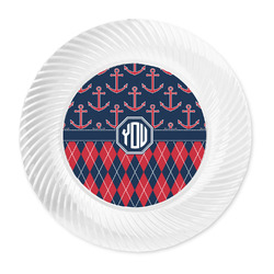 Anchors & Argyle Plastic Party Dinner Plates - 10" (Personalized)