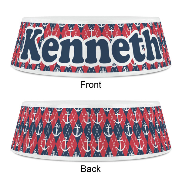 Anchors & Argyle Plastic Pet Bowls - Small - APPROVAL