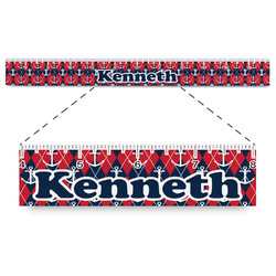 Anchors & Argyle Plastic Ruler - 12" (Personalized)