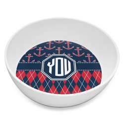 Anchors & Argyle Melamine Bowl - 8 oz (Personalized)